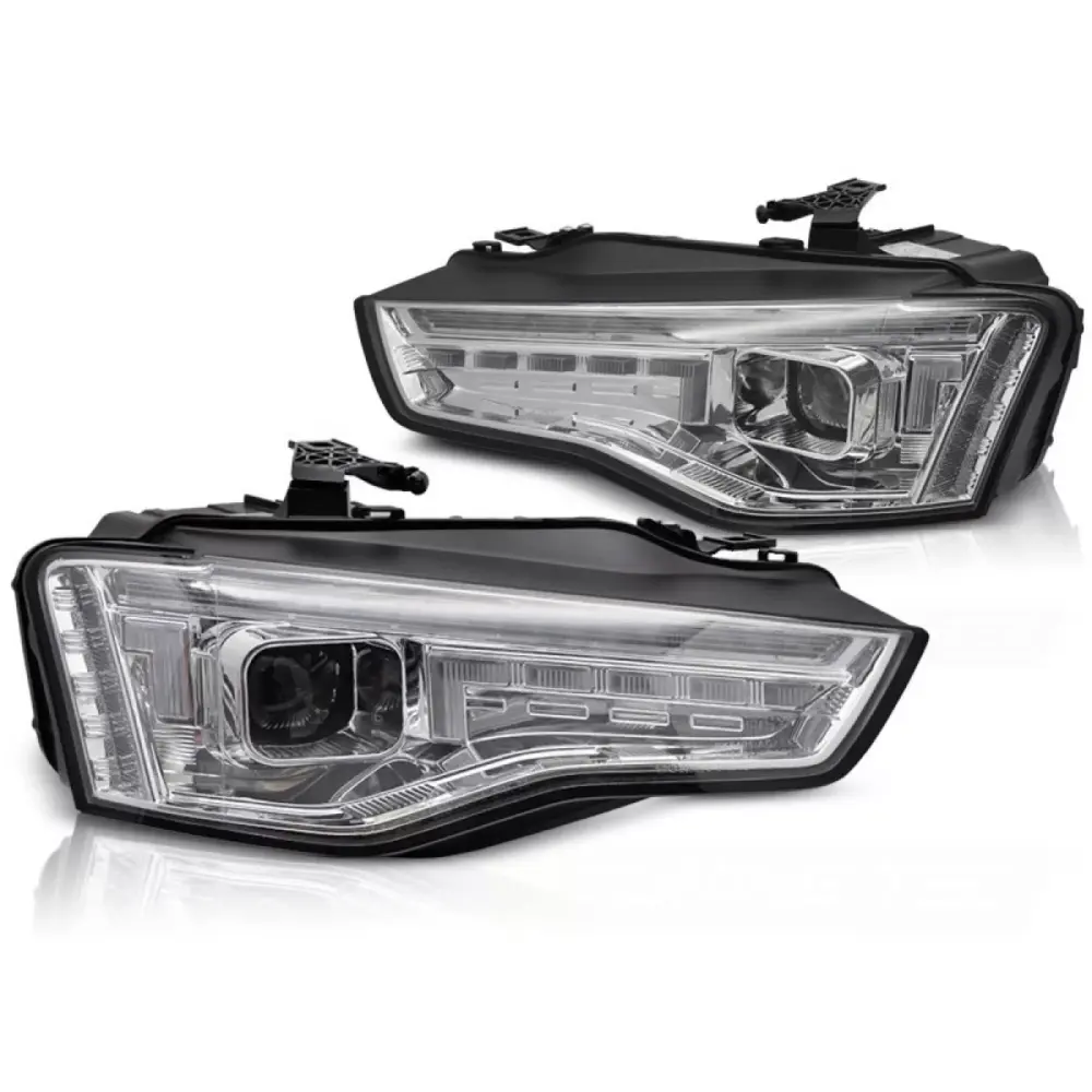 Fari Xenon con Frecce Dinamiche e Base Cromata per Audi A5 2011-2016 Dx e Sx