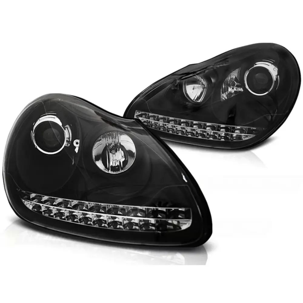 Fari Xenon Daylight Neri Anteriore Porsche Cayenne 02-06