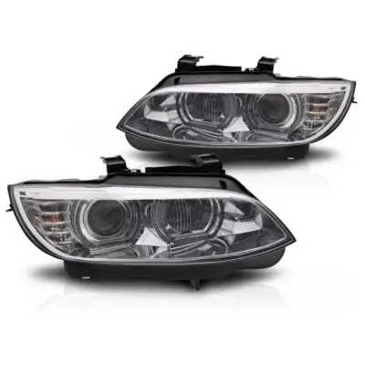 Fari Xenon LED Gialli Cromati Luci Diurne per BMW E92 E93 06-10