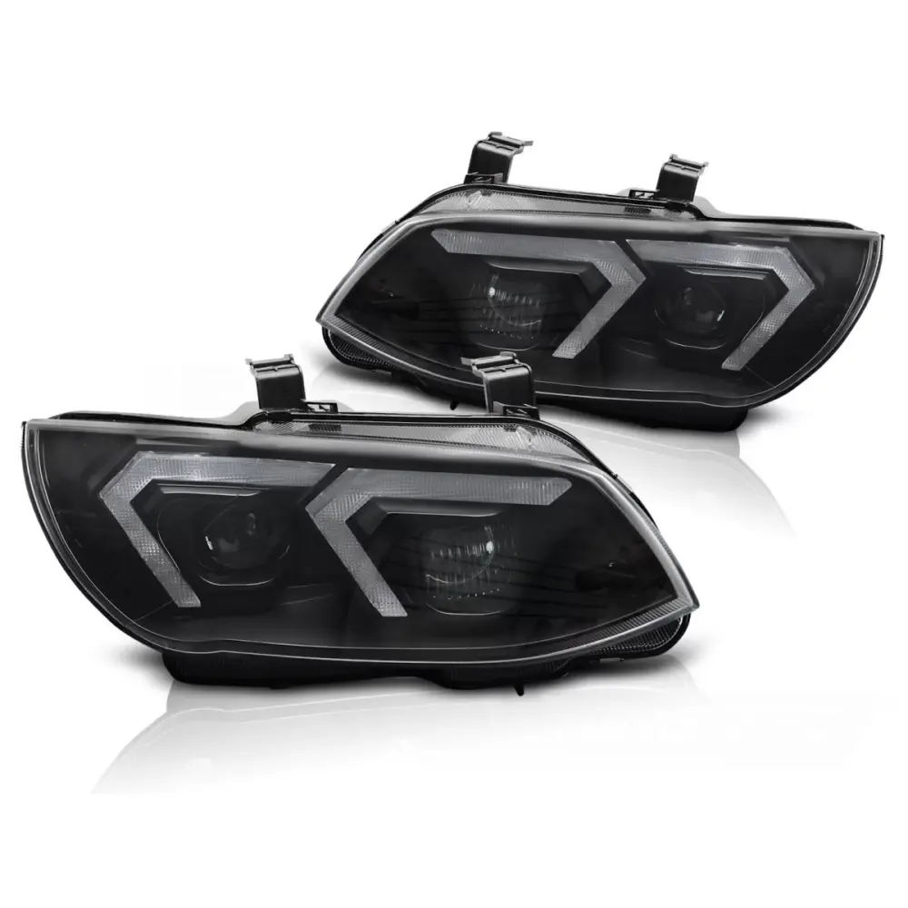 Fari Xenon LED Gialli DRL Neri Anteriori per BMW E92 E93 LCI 10-13