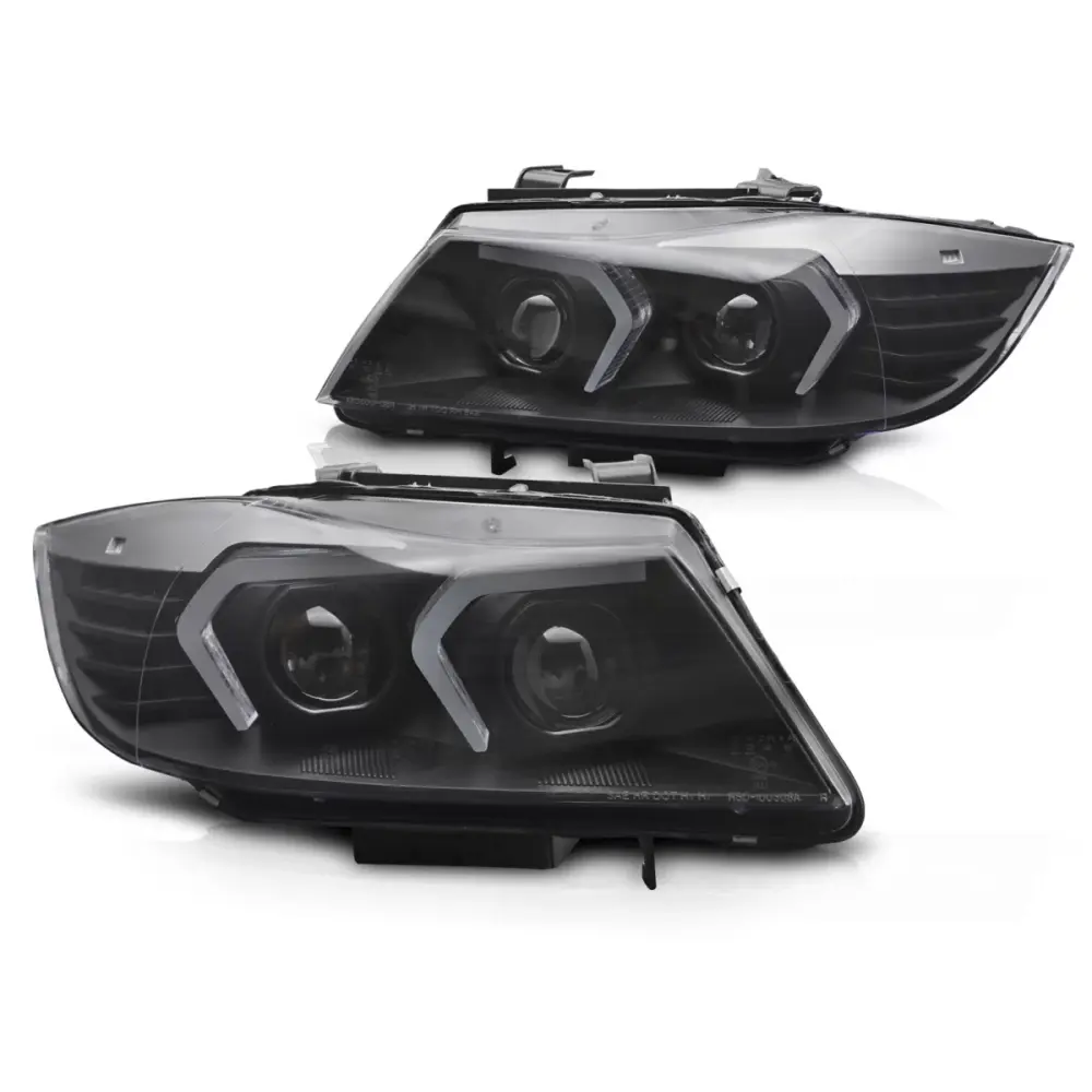 Fari Xenon LED Neri Anteriori per BMW E90 E91 LCI 09-11