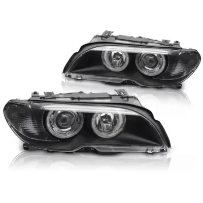 Fari Xenon Occhi di Angelo Neri Anteriori per BMW E46 03-06 Coupé Cabrio