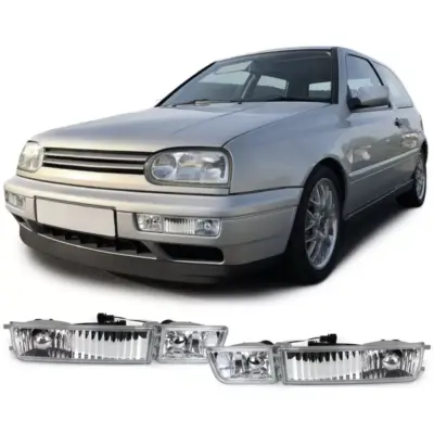 Fendinebbia con Frecce Vetro Trasparente per Volkswagen Golf 3 91-98