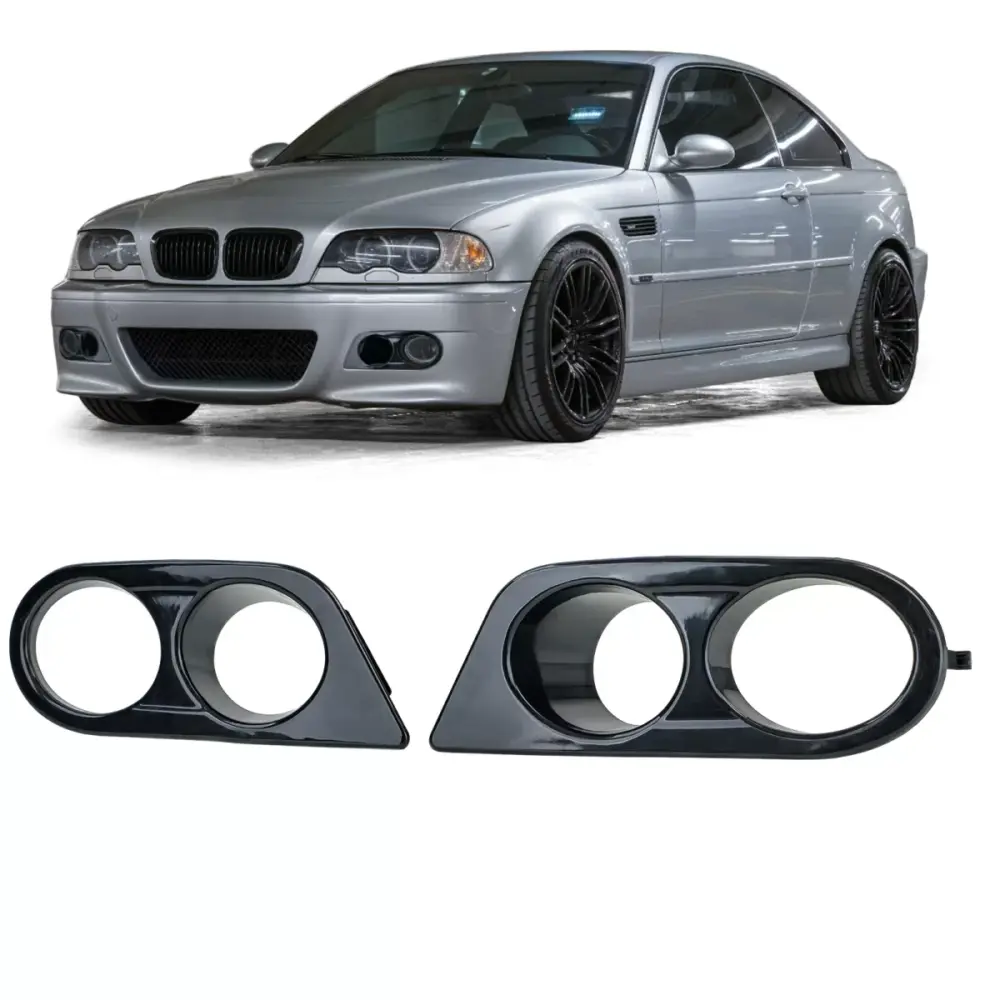 Fendinebbia Copri Anteriore Nero Lucido per BMW Serie 3 E46 98-07