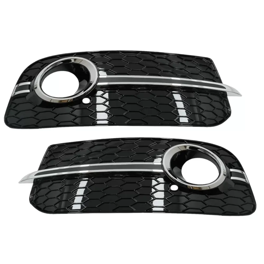 Fendinebbia Copri Griglie Laterali RS Design Nero e Cromato per Audi Q5 8R