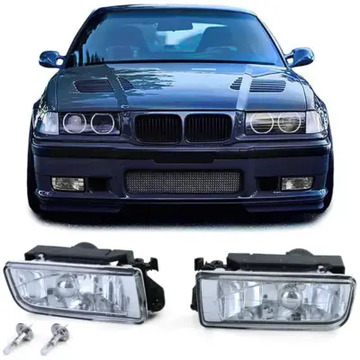 Fendinebbia Set con Lampadine H1 per BMW Serie 3 E36 Berlina Coupé Cabrio 90-99