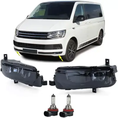 Fendinebbia Vetro Trasparente Fumo Nero Coppia per VW T6 Bus Transporter