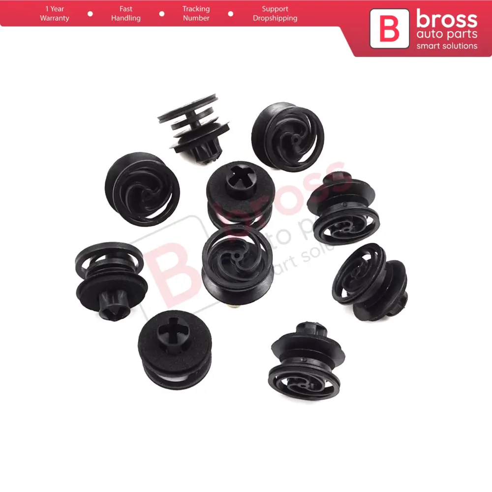 Fermagli Pannello Porta Neri 10 Pezzi per Volkswagen 3b0868243