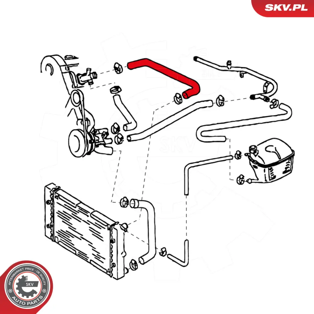 Flessibile radiatore per Audi 80 B3 Saloon (893) 80 B2 Saloon (811) 811121101A
