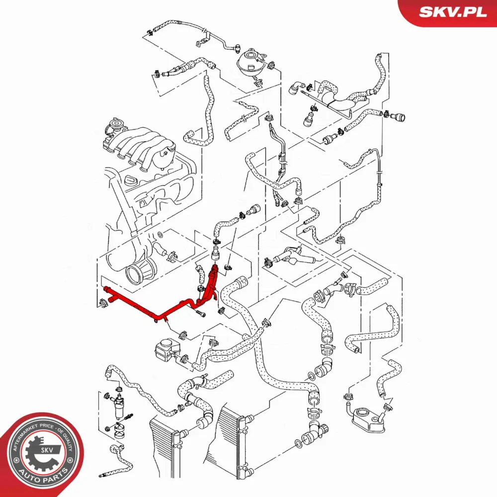 Flessibile radiatore per Audi A3 (8L1); VW Bora I (1J2) 06A121065BT
