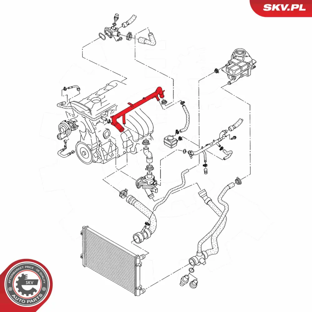 Flessibile radiatore per Audi A4 B6 (8E2) A4 B6 Avant (8E5) 06B121070H