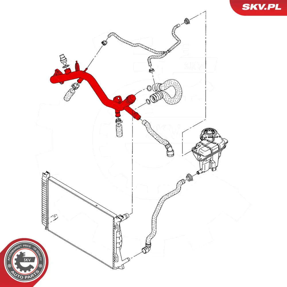 Flessibile radiatore per Audi A6 C6 (4F2) A6 C6 Avant (4F5) 06E121045E