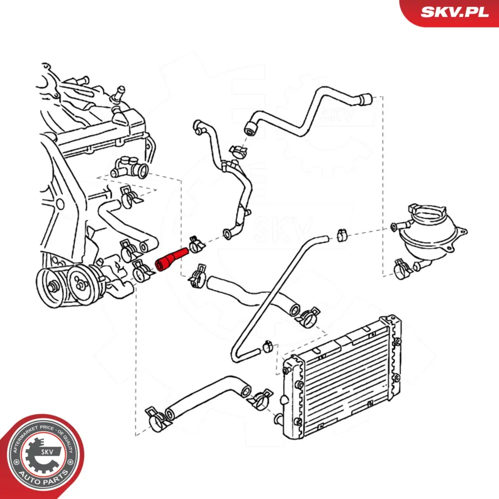 Flessibile radiatore per VW Golf II (19E) Jetta II (19E) Jetta I (16) 068121063M