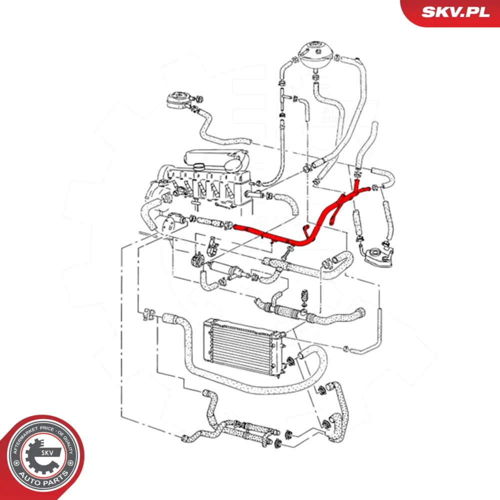Flessibile radiatore per VW Transporter T4 Bus (70B 70C 7DB 7DK 70J) 074121065AE