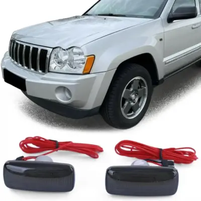 Frecce Laterali LED Nere per Jeep Liberty 08-12 Grand Cherokee 3 05-10
