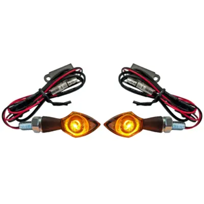 Frecce LED Mini Nere Anteriori Moto Indicatori Omologati E-mark