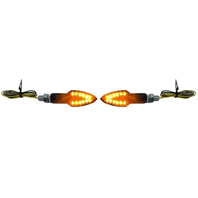 Frecce LED Mini Nere Fumo Universali Moto con Omologazione E-mark