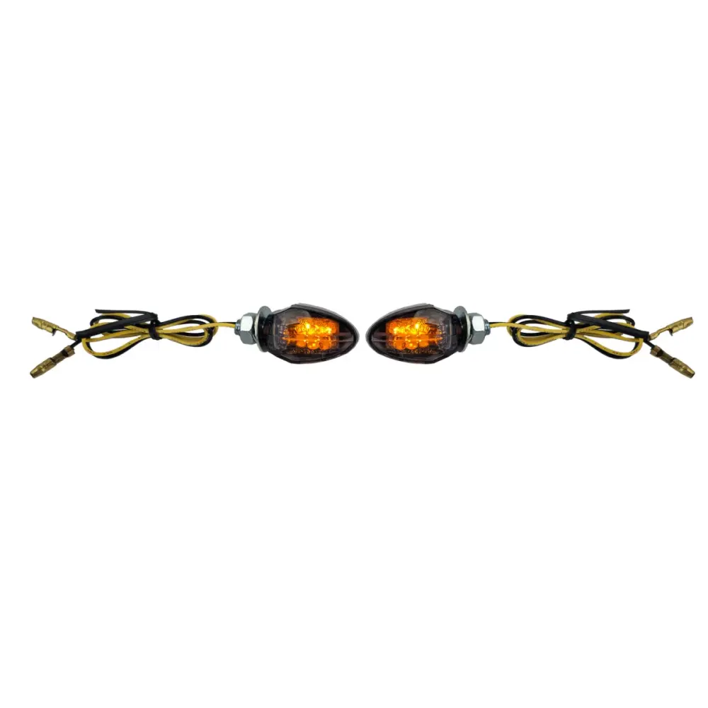 Frecce LED Mini Stile Goccia Cromate Fume con E-mark per Moto