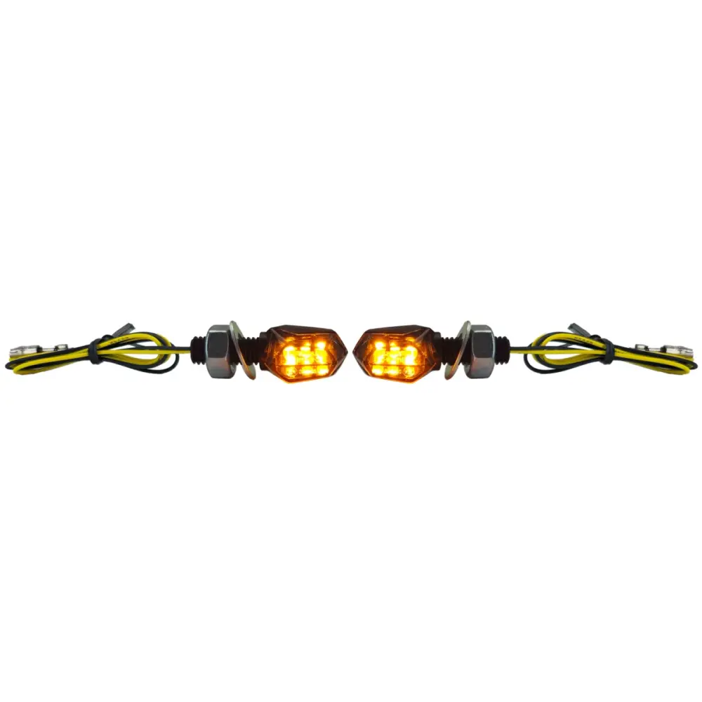 Frecce LED Moto Mini Nere Universali con Omologazione E-mark