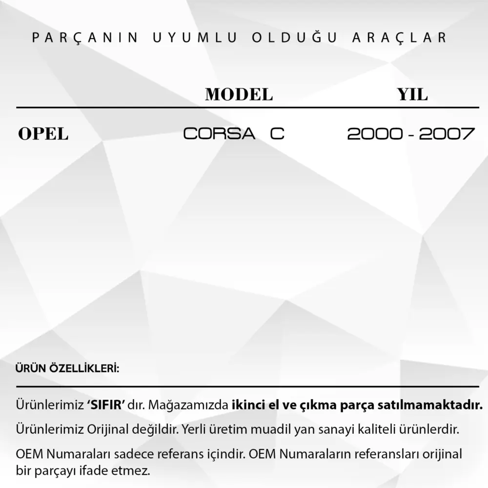Freno a Mano Blu per Opel Corsa C (anni 2000-2006)
