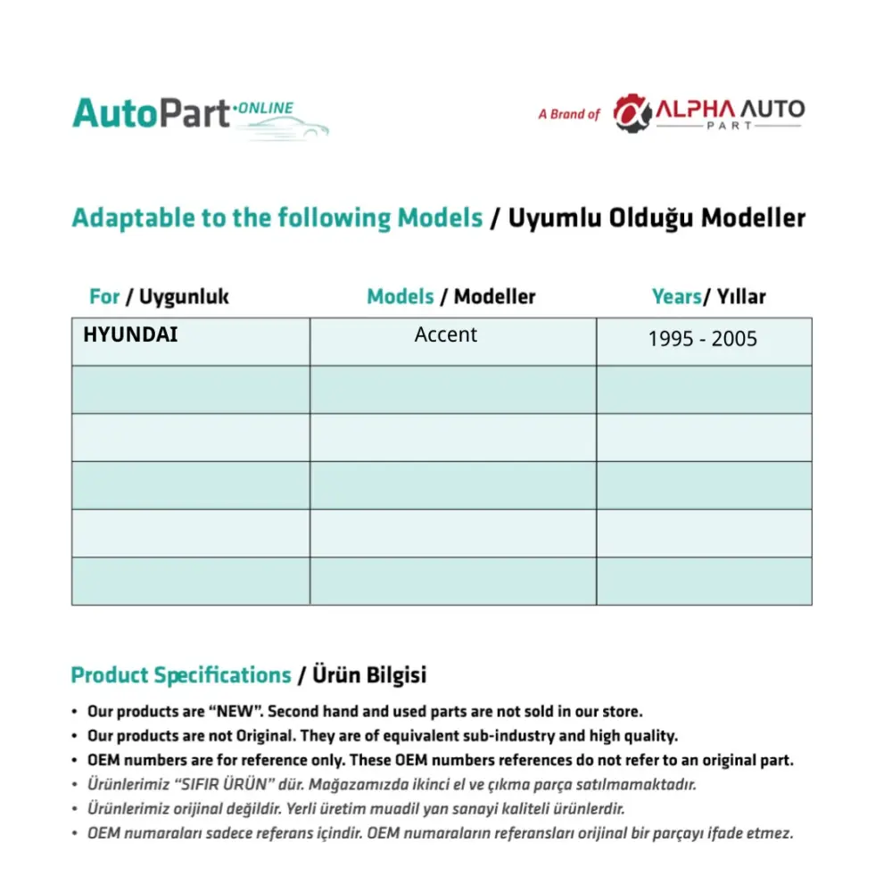 Gomma Pedale Freno e Frizione per Hyundai Accent