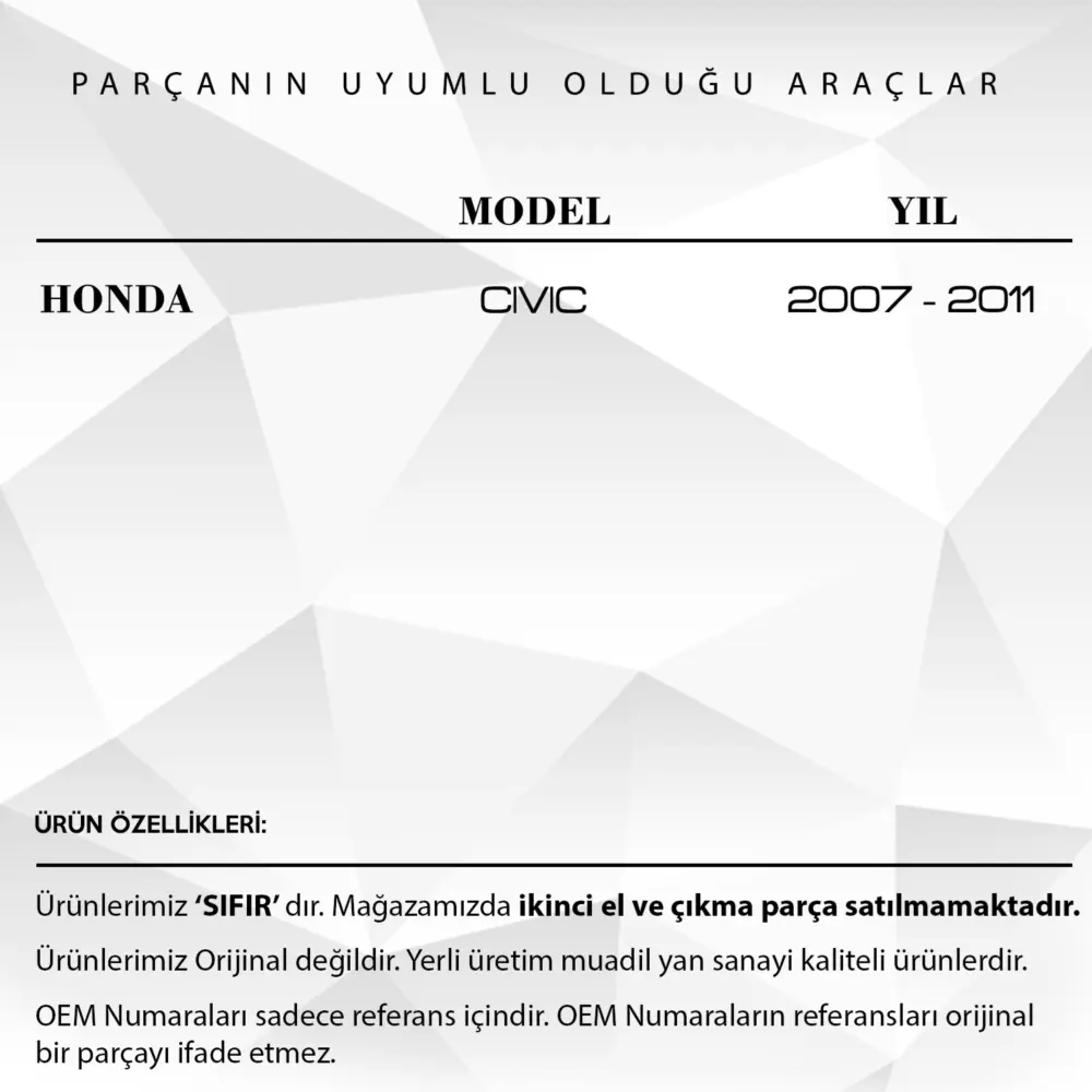 Gomma Pedale per Honda Civic (anni Non Specificati)