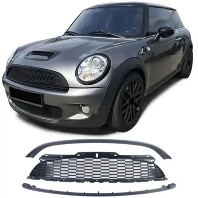 Griglia Anteriore 3 Pezzi Nera Opaca per Mini One Cooper Jcw R56 R57 R58 R59