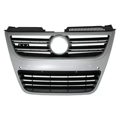 Griglia Anteriore Argento Alluminio per Volkswagen Passat 3C 2007-2010