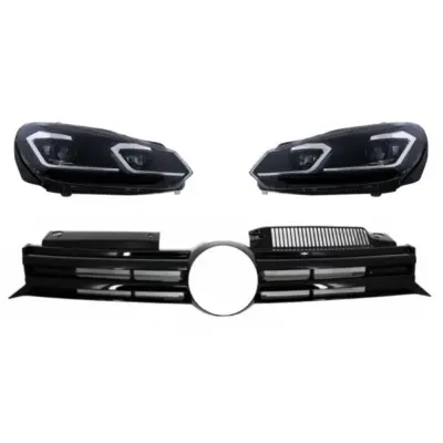 Griglia Anteriore Centrale R20 per Volkswagen Golf Vi 2008-2013 LED
