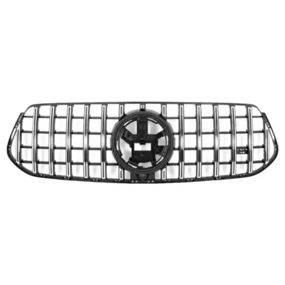 Griglia Anteriore Centrale Sportiva Lucida Nera e Cromata per Mercedes GLE W167