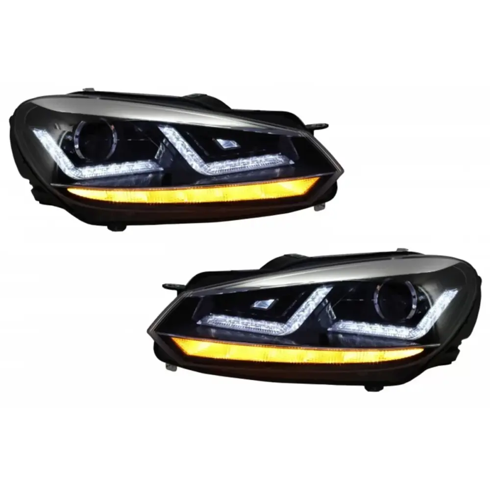 Griglia Anteriore Cromata con Luci LED Dinamiche per Volkswagen Golf 6 Vi