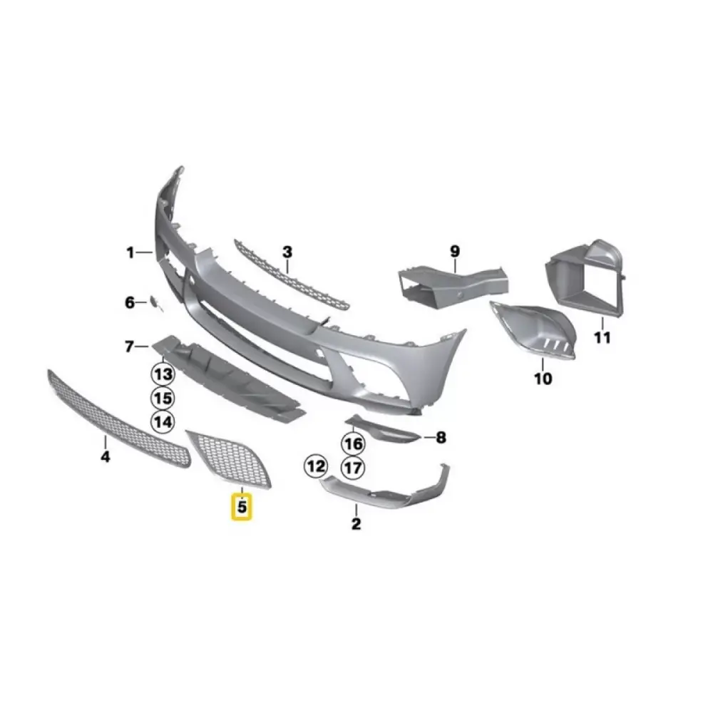 Griglia Anteriore Destra per BMW X6 E71 2008-2014 M Paraurti
