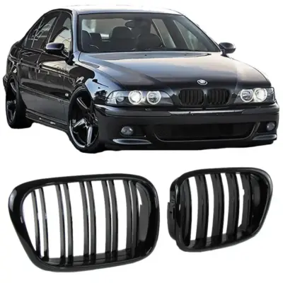 Griglia Anteriore Doppia Lucida M4 Look 2 Pezzi per BMW 5 E39 96-03