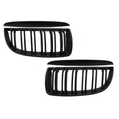 Griglia Anteriore Doppia Striscia Nero Lucido per BMW Serie 3 E90 E91 2005-2008