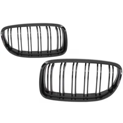Griglia Anteriore Doppia Striscia Nero Lucido per BMW Serie 3 E90 E91 2008-2011