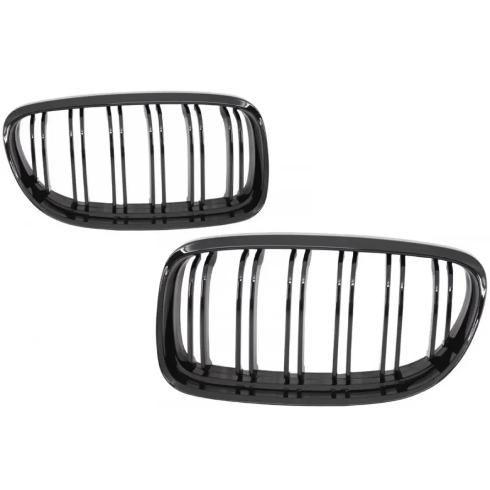 Griglia Anteriore Doppia Striscia Nero Lucido per BMW Serie 3 E90 E91 2008-2011