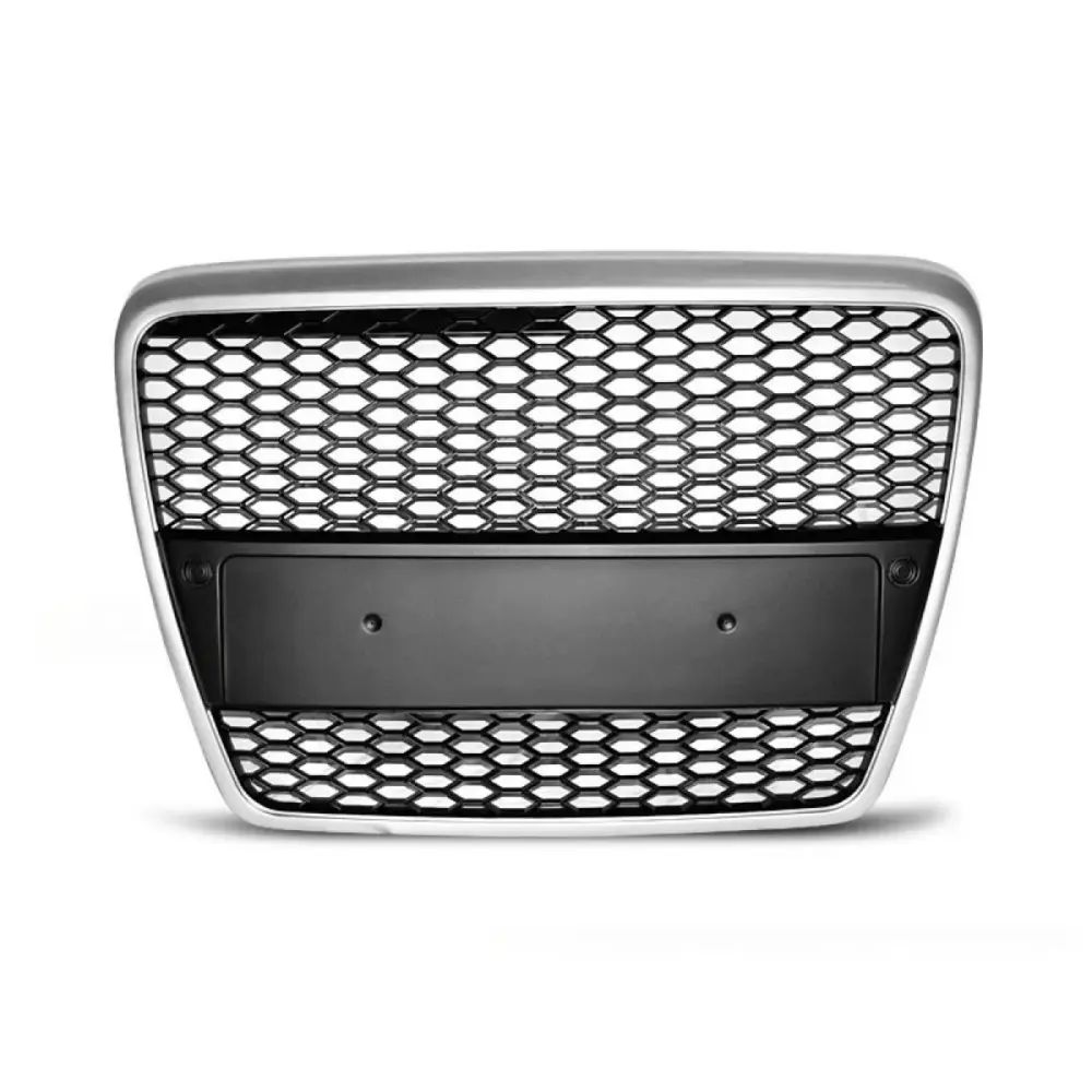 Griglia Anteriore Grigia Opaca Tipo RS per Audi A6 C6 2004-2008 con PDC