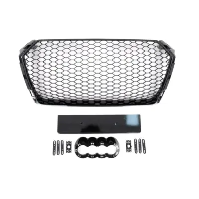 Griglia Anteriore Lucida Nera RS Design per Audi A4 B9 8W 2016-2018
