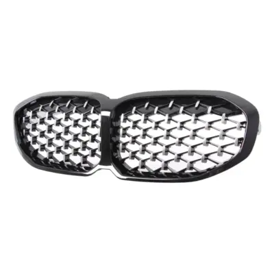Griglia Anteriore Nera con Cornice Cromata Mesh per BMW Serie 1 F40