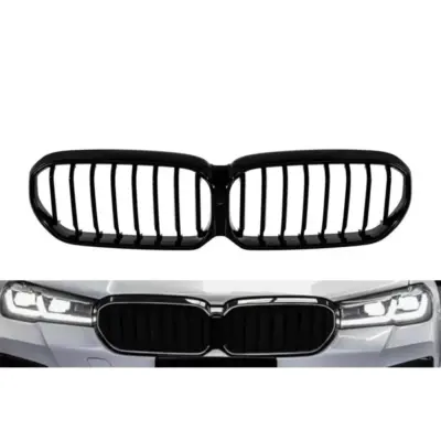 Griglia Anteriore Nera Illuminata Singola Lamella per BMW Serie 5 G30 2020-2023
