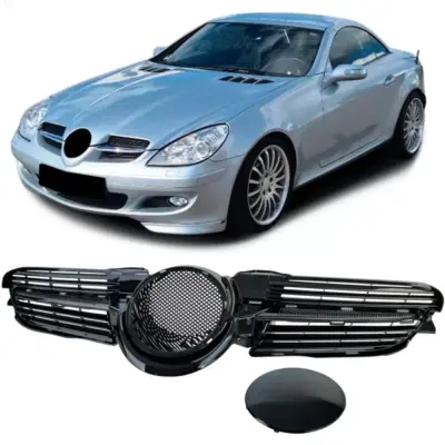 Griglia Anteriore Nera Lucida per Mercedes SLK R171 2004-2007 Pre-facelift