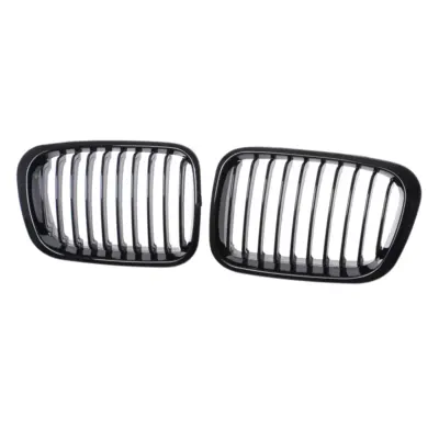 Griglia Anteriore Nera Lucida Singolo Listello per BMW Serie 3 E46 Pre-restyling