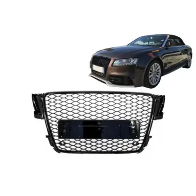 Griglia Anteriore Nera Piano Senza Logo per Audi A5 8T 2008-2011 RS5