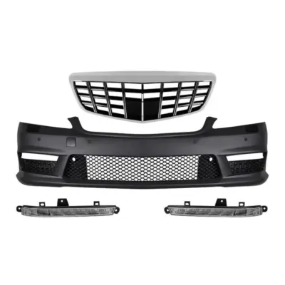 Griglia Anteriore Paraurti Design S63 S65 con Luci Diurne per Mercedes Classe S