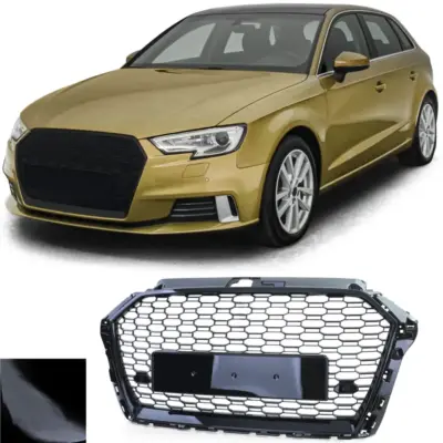 Griglia Anteriore Sport Wabendesign Nera Lucida per Audi A3 8V 2016-2020