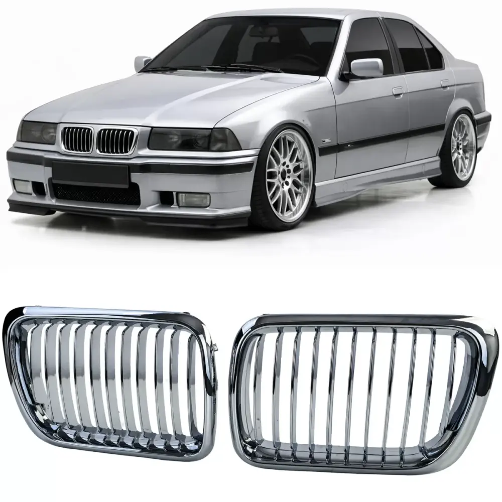 Griglia Anteriore Sportiva Cromata per BMW Serie 3 E36 Facelift 1996-2000
