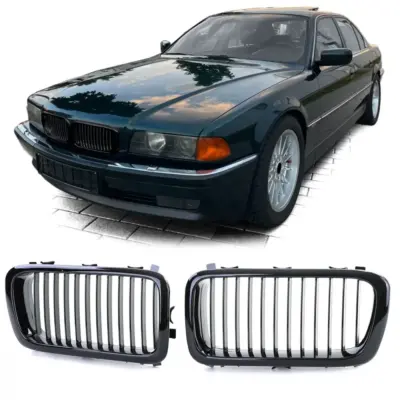Griglia Anteriore Sportiva Nera Lucida per BMW Serie 7 E38 1994-2001