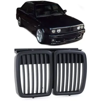 Griglia Anteriore Sportiva Nera per BMW Serie 3 E30 1982-1994
