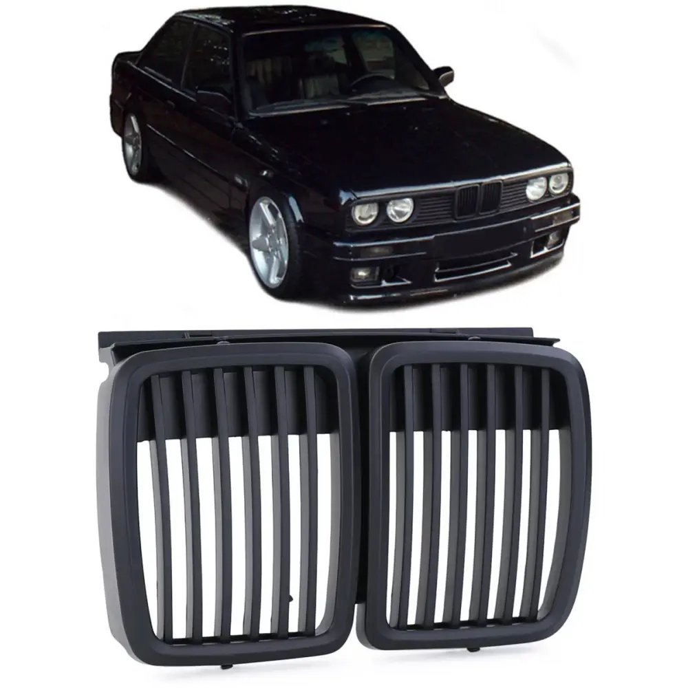 Griglia Anteriore Sportiva Nera per BMW Serie 3 E30 1982-1994