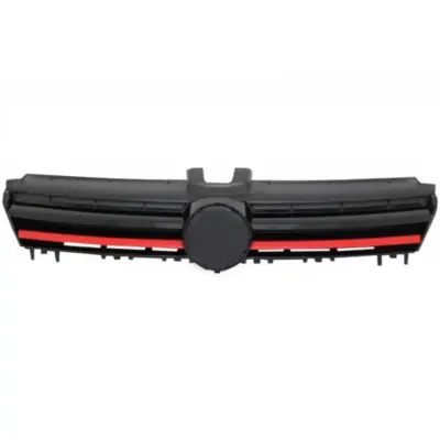 Griglia Centrale con Inserti Rossi per Volkswagen Golf Vii 7 5G 2013-2017 GTI